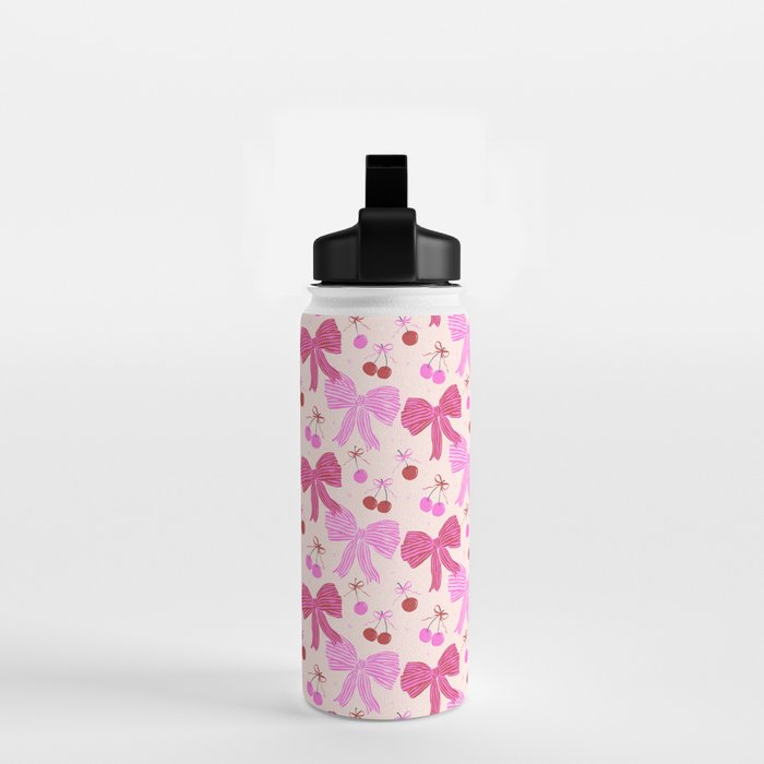 Striped Bows with Cherries  Water Bottle Gallery Image 2