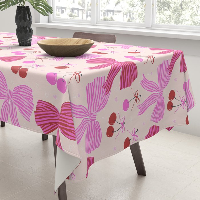 Striped Bows with Cherries  Tablecloth Gallery Image 3