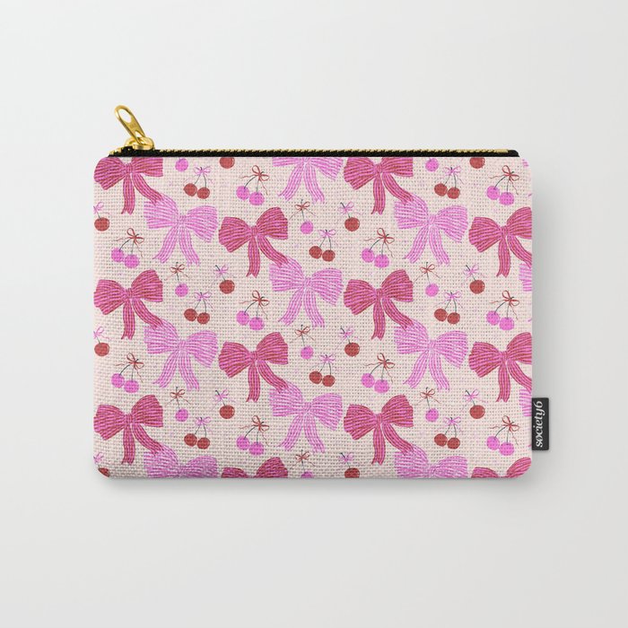 Striped Bows with Cherries  Carry All Pouch Gallery Image 1