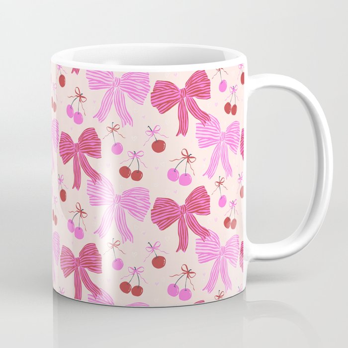 Striped Bows with Cherries  Coffee Mug Gallery Image 1