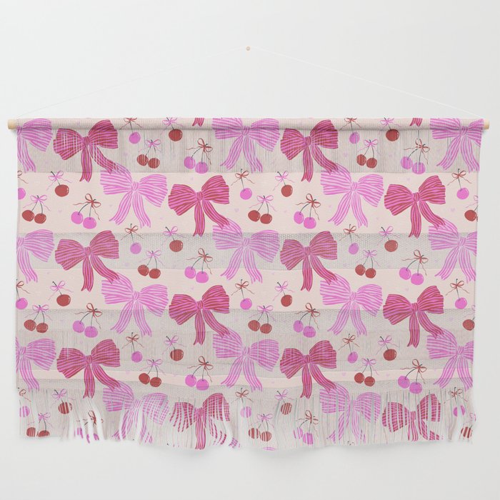 Striped Bows with Cherries  Wall Hanging Gallery Image 1
