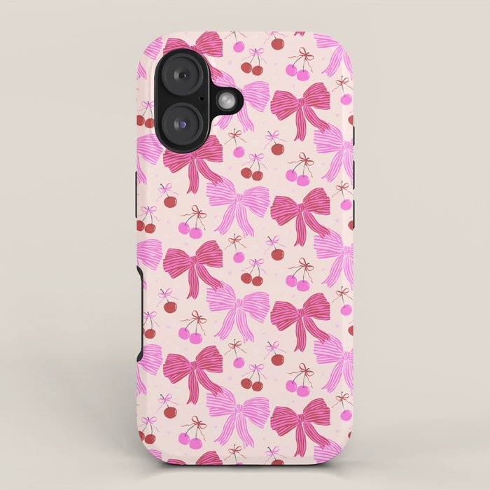 Striped Bows with Cherries  iPhone Case Gallery Image 1