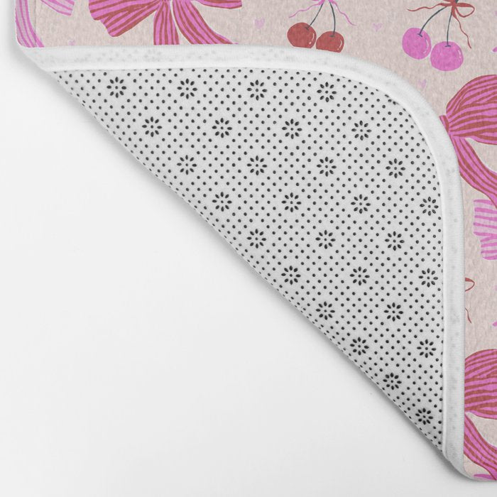 Striped Bows with Cherries  Bath Mat Gallery Image 2