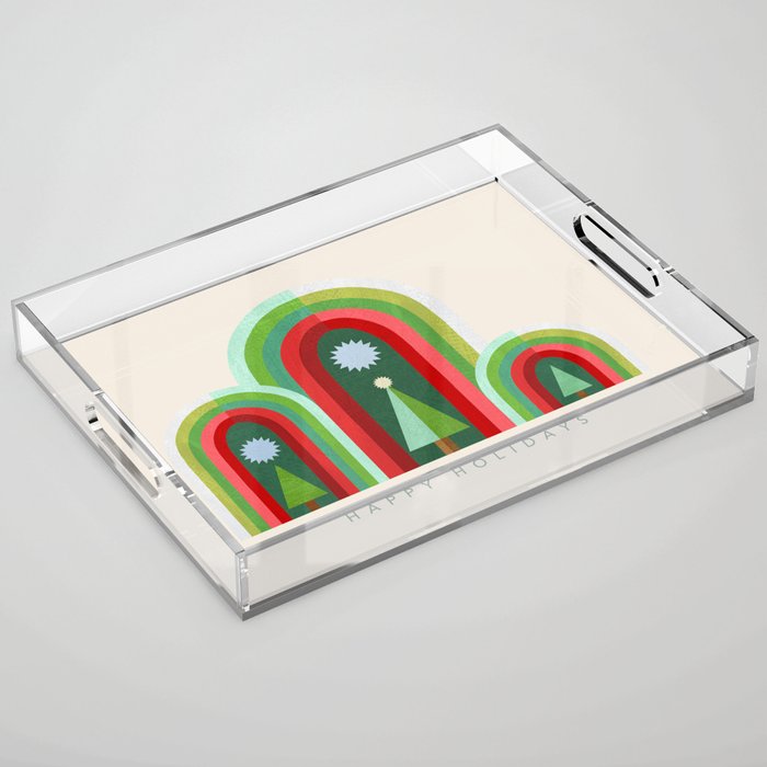Rainbow Christmas Arches Acrylic Tray Gallery Image 1