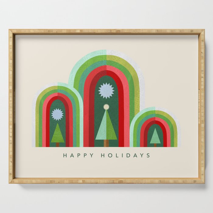 Rainbow Christmas Arches Serving Tray Gallery Image 1