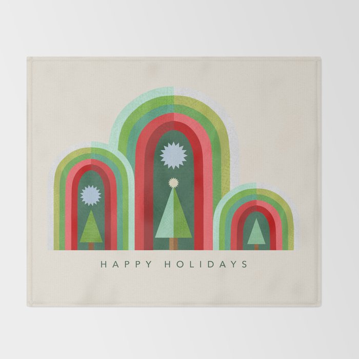 Rainbow Christmas Arches Throw Blanket Gallery Image 2