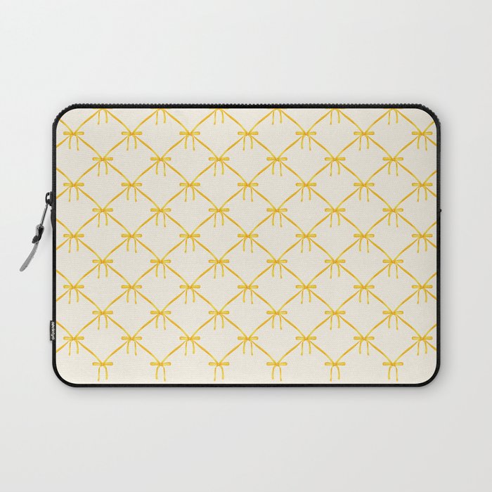 Bows & Ribbons Pattern IX Yellow Laptop Sleeve Gallery Image 1