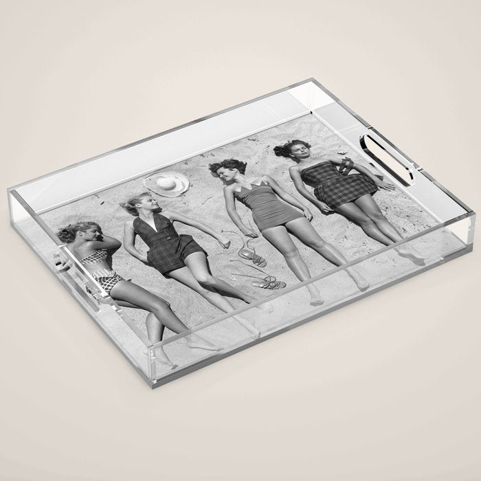 4 Girls Sunbathing Acrylic Tray Gallery Image 1