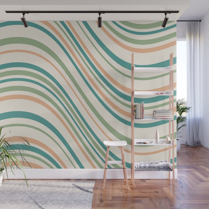 Wavy Stripes XXVI - Natural Boho Wall Mural Gallery Image 1