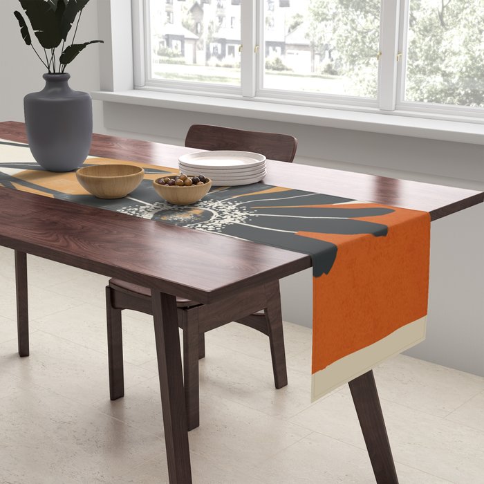 Modern Daisies in Contrast Table Runner Gallery Image 2