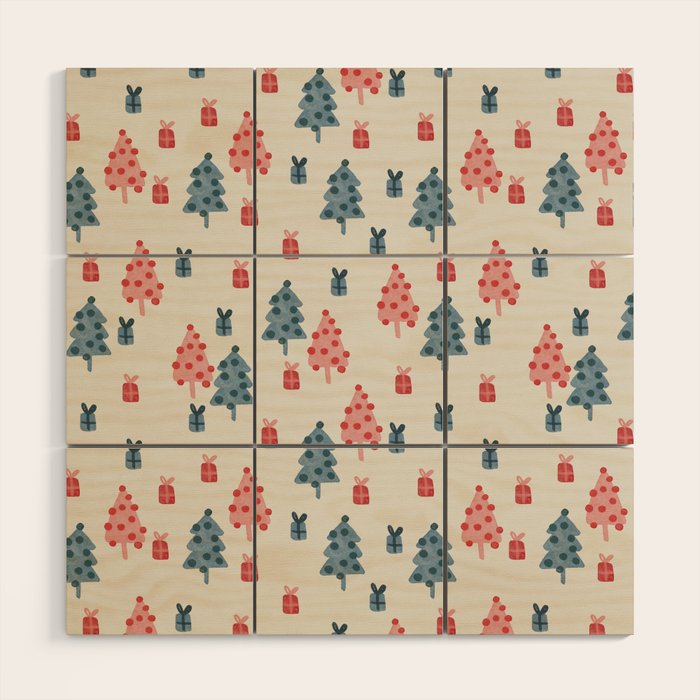 Christmas Trees & Gifts Wood Wall Art Gallery Image 1