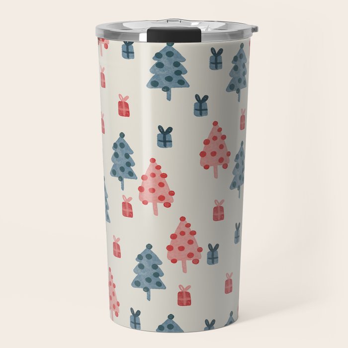 Christmas Trees & Gifts Travel Mug Gallery Image 1
