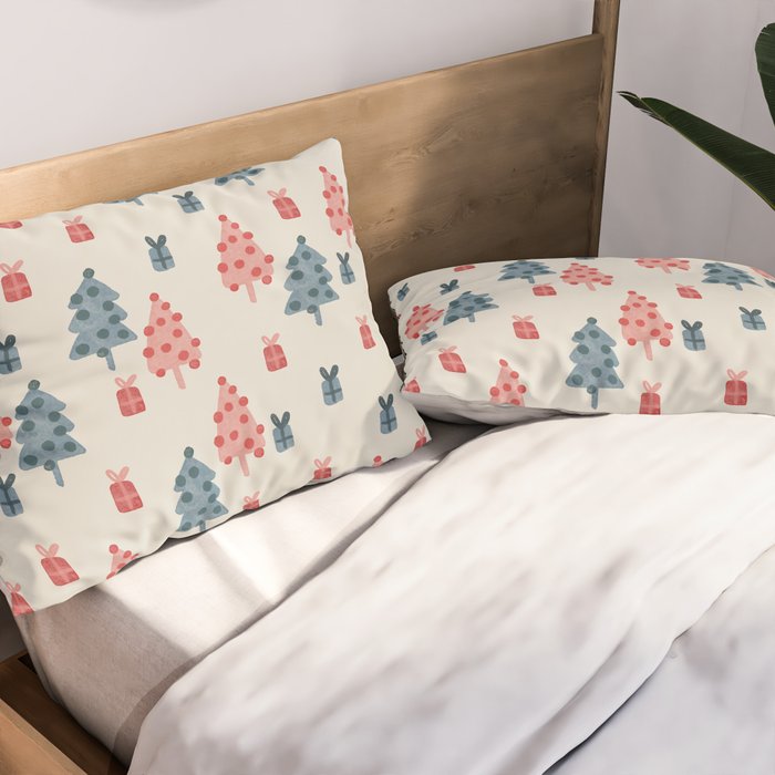 Christmas Trees & Gifts Pillow Sham Gallery Image 2