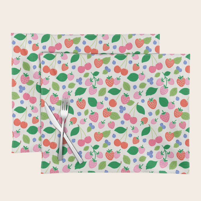 Strawberries and Cherries - Bright Colors Placemat Gallery Image 1