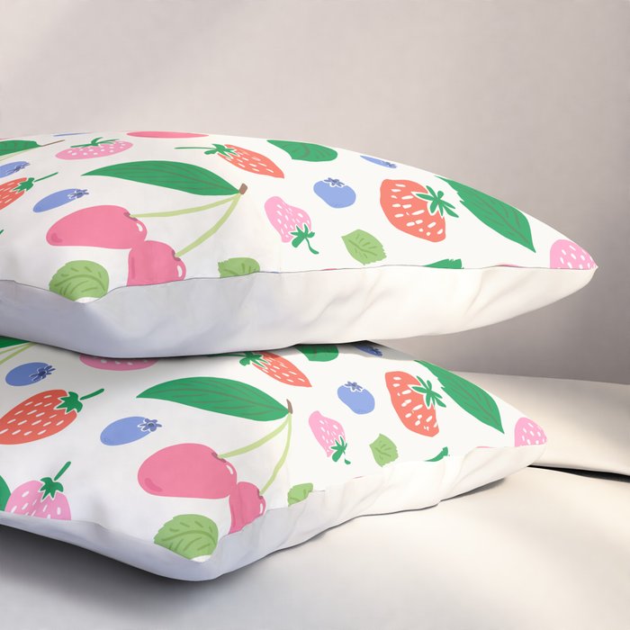 Strawberries and Cherries - Bright Colors Pillow Sham Gallery Image 3