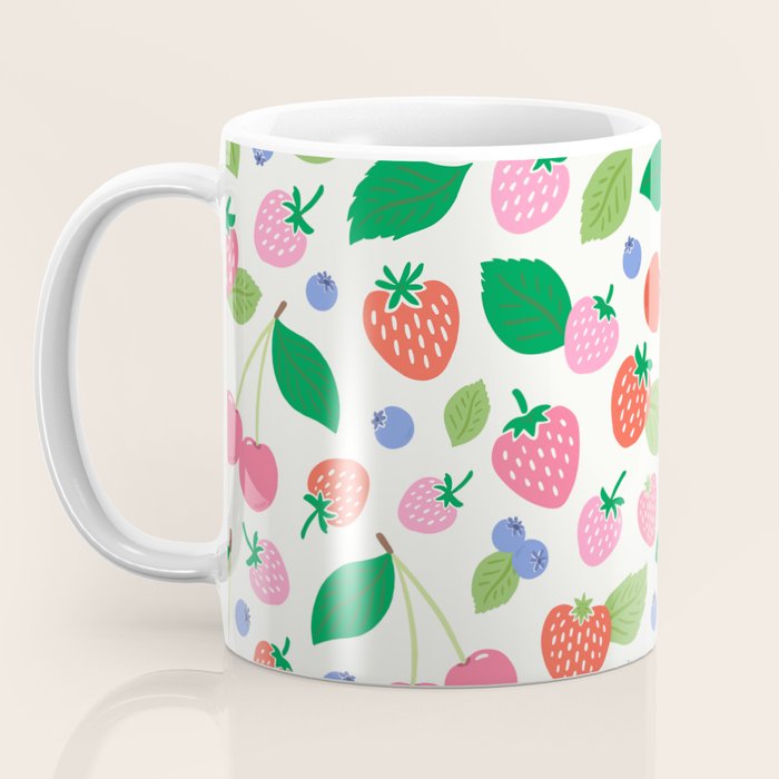 Strawberries and Cherries - Bright Colors Coffee Mug Gallery Image 3