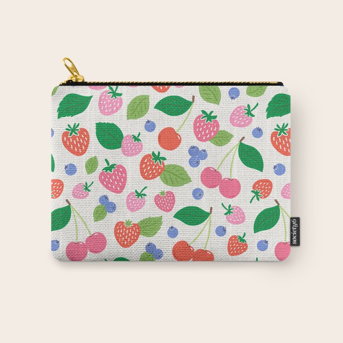Strawberries and Cherries - Bright Colors Carry All Pouch Gallery Image 1