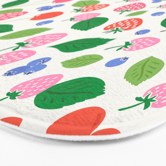Strawberries and Cherries - Bright Colors Bath Mat Gallery Image 3
