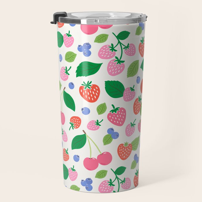 Strawberries and Cherries - Bright Colors Travel Mug Gallery Image 3