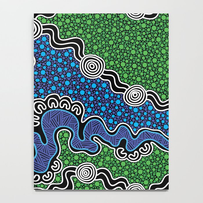 Authentic Aboriginal Art - The River (green) Notebook Gallery Image 4