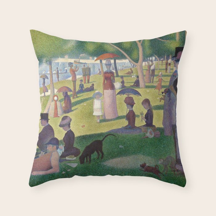 A Sunday on La Grande Jatte by Georges Seurat Throw Pillow Gallery Image 6