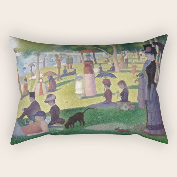 A Sunday on La Grande Jatte by Georges Seurat Rectangular Pillow Gallery Image 1