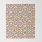 Ikat Hand-cut Pattern 2 Inspired by PANTONE 17 1230 Mocha Mousse Throw Blanket Gallery Image 2