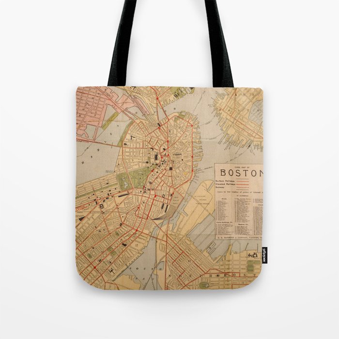 Vintage Map of Boston MA (1902) Tote Bag Gallery Image 1
