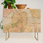 Vintage Map of Boston MA (1902) Credenza Gallery Image 1