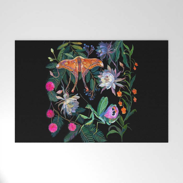 Mantis and Moth Cactus Flower Welcome Mat Gallery Image 1
