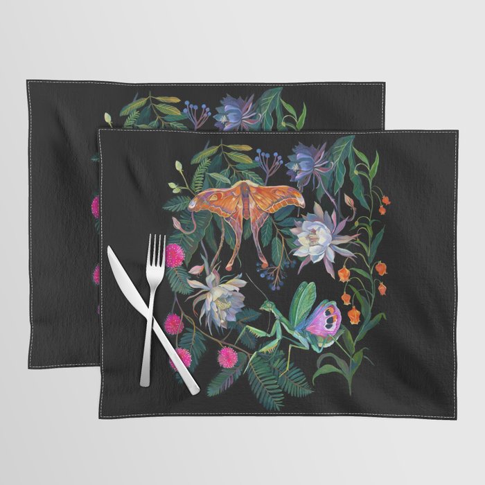 Mantis and Moth Cactus Flower Placemat Gallery Image 1