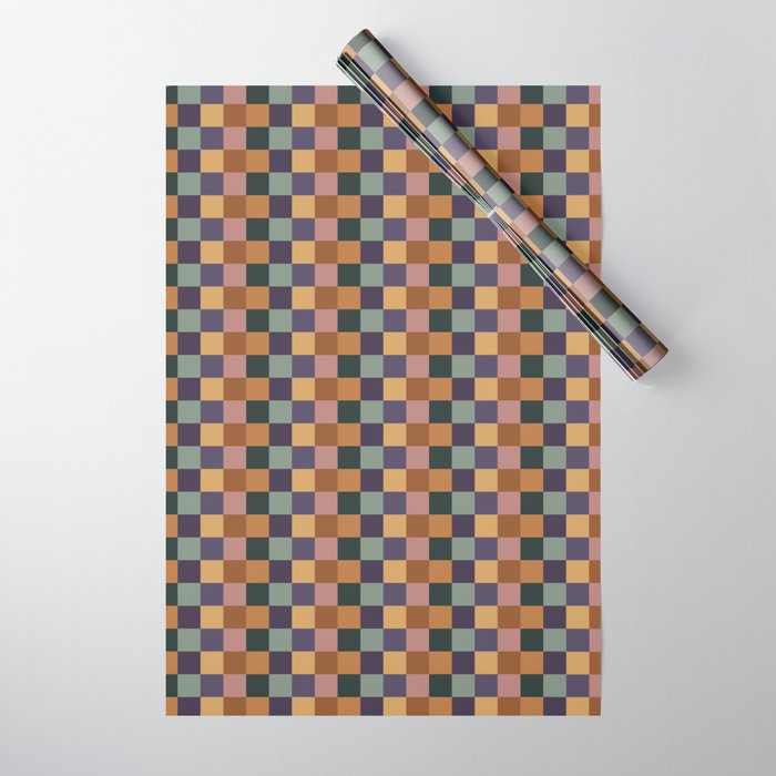 Checkered Multicolor Pattern XII Retro Wrapping Paper Gallery Image 1