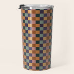 Checkered Multicolor Pattern XII Retro Travel Mug Gallery Image 3