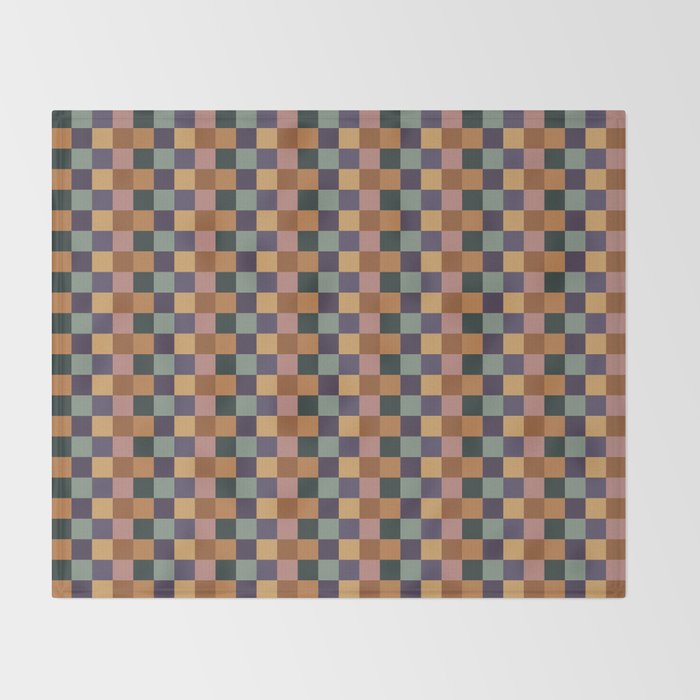 Checkered Multicolor Pattern XII Retro Throw Blanket Gallery Image 2