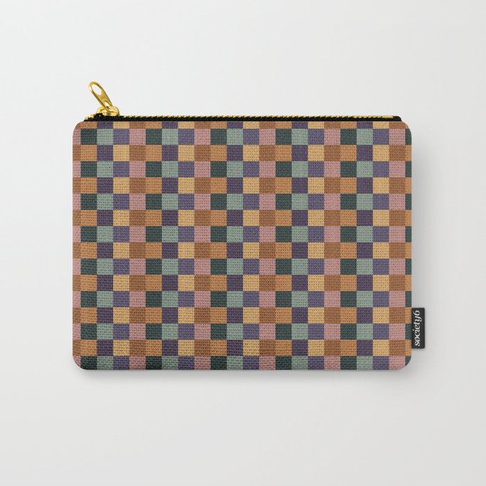 Checkered Multicolor Pattern XII Retro Carry All Pouch Gallery Image 1