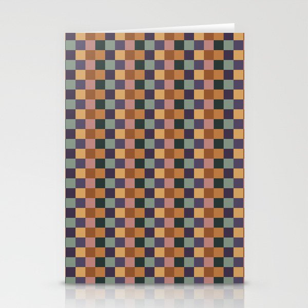 Checkered Multicolor Pattern XII Retro Stationery Card Gallery Image 2