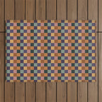 Checkered Multicolor Pattern XII Retro Outdoor Rug Gallery Image 1