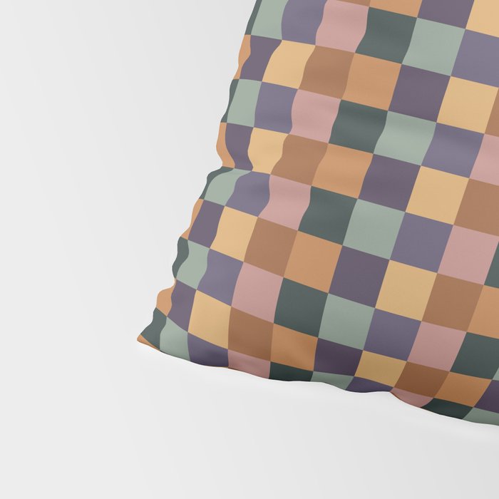 Checkered Multicolor Pattern XII Retro Pillow Sham Gallery Image 4