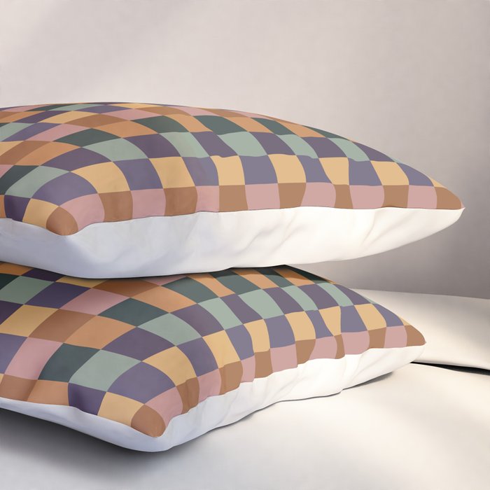 Checkered Multicolor Pattern XII Retro Pillow Sham Gallery Image 3