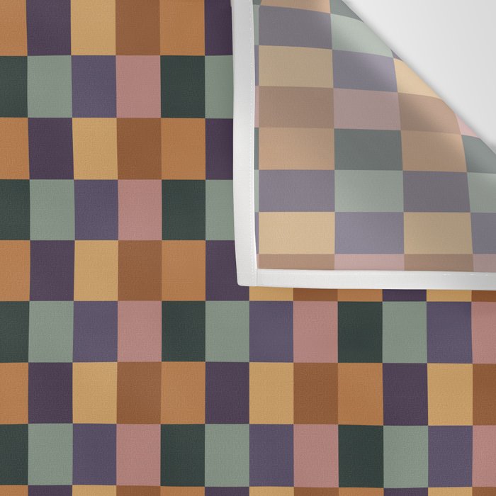 Checkered Multicolor Pattern XII Retro Wall Tapestry Gallery Image 3