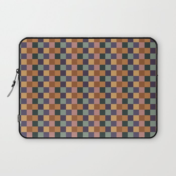 Checkered Multicolor Pattern XII Retro Laptop Sleeve Gallery Image 1