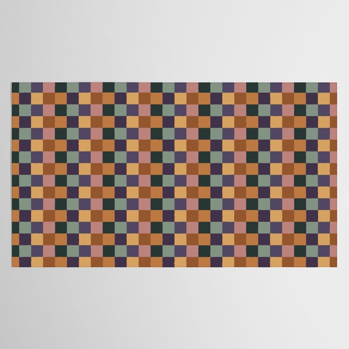 Checkered Multicolor Pattern XII Retro Tablecloth Gallery Image 2
