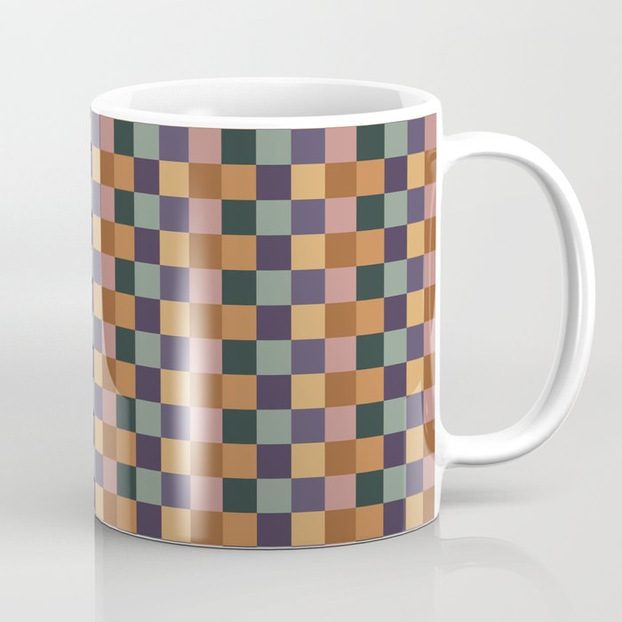 Checkered Multicolor Pattern XII Retro Coffee Mug Gallery Image 1