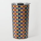 Checkered Multicolor Pattern XII Retro Travel Mug Gallery Image 1