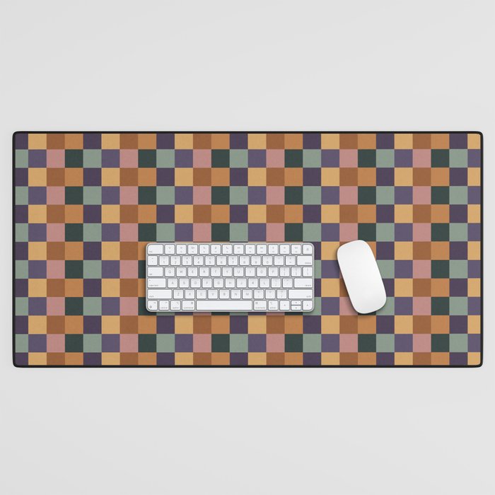 Checkered Multicolor Pattern XII Retro Desk Mat Gallery Image 1