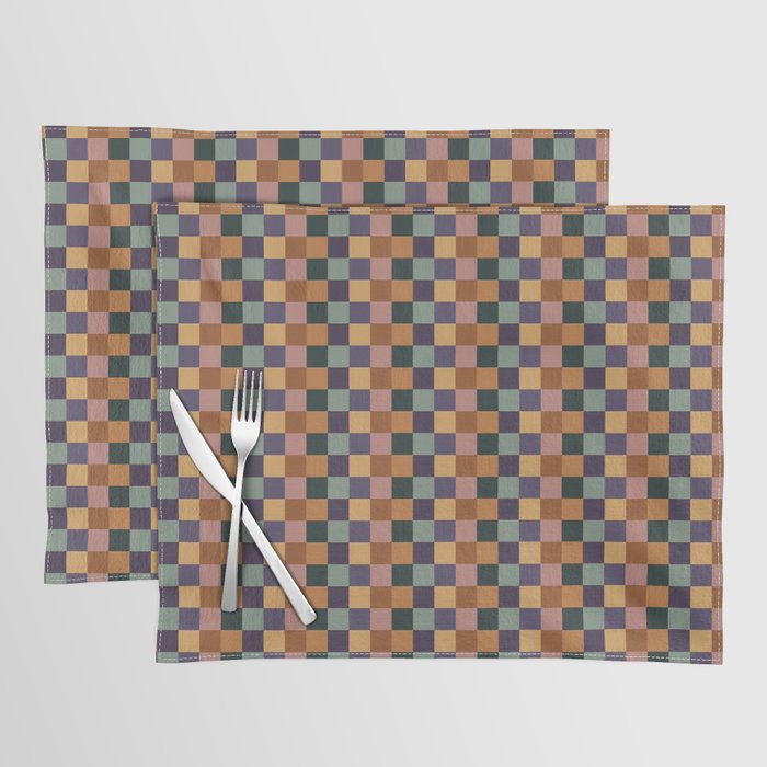 Checkered Multicolor Pattern XII Retro Placemat Gallery Image 1