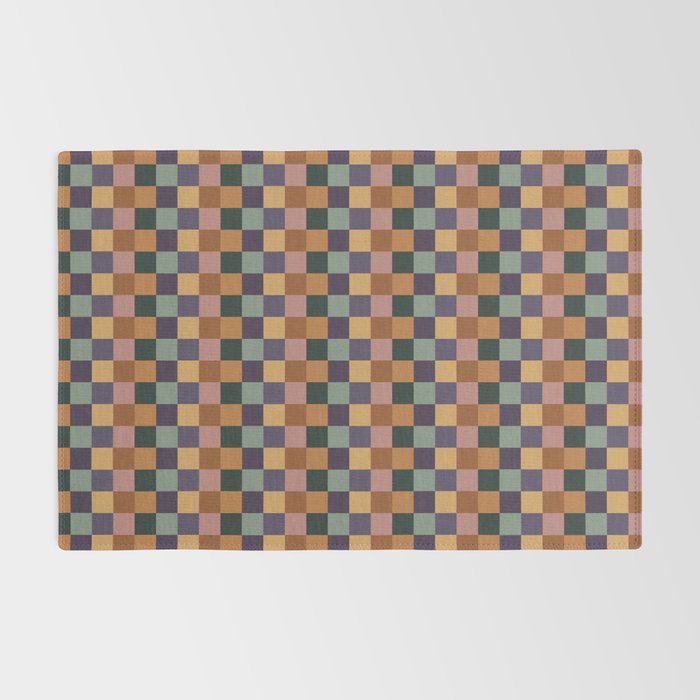 Checkered Multicolor Pattern XII Retro Rug Gallery Image 2