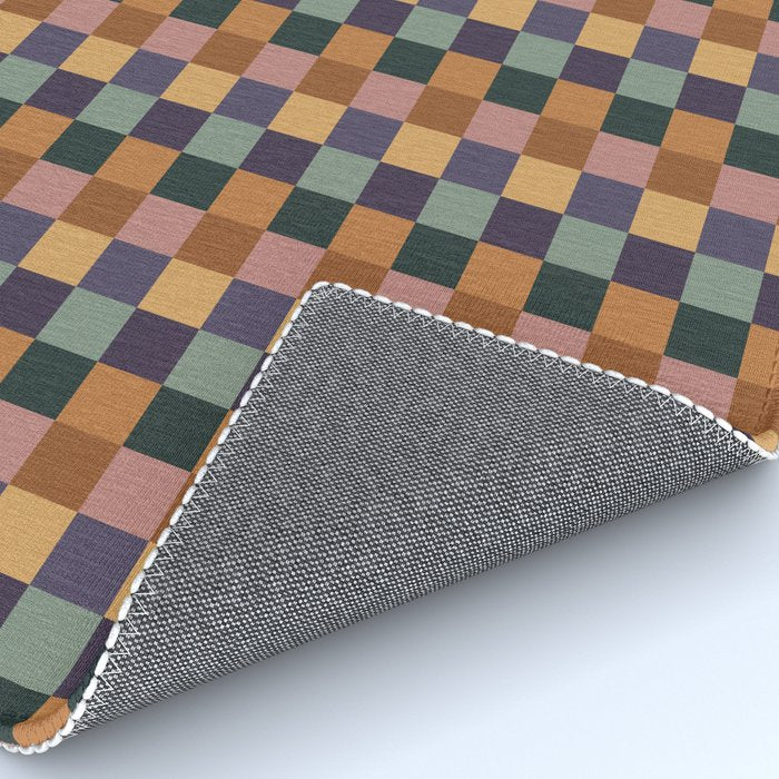 Checkered Multicolor Pattern XII Retro Rug Gallery Image 4