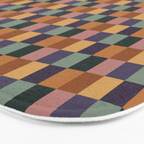 Checkered Multicolor Pattern XII Retro Bath Mat Gallery Image 3