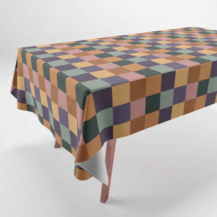 Checkered Multicolor Pattern XII Retro Tablecloth Gallery Image 1